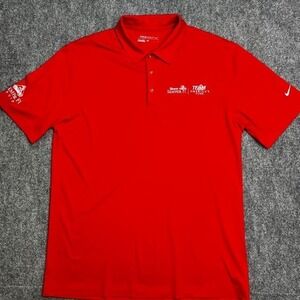 Nike Golf Polo Shirt Mens Size Large Red Dri-Fit Short Sleeve Sports Casual Outd